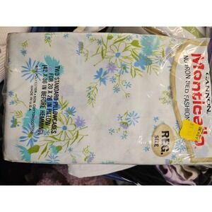 Vintage Cannon Monticello Floral Pillowcases Set of 2 Blue Green White New USA